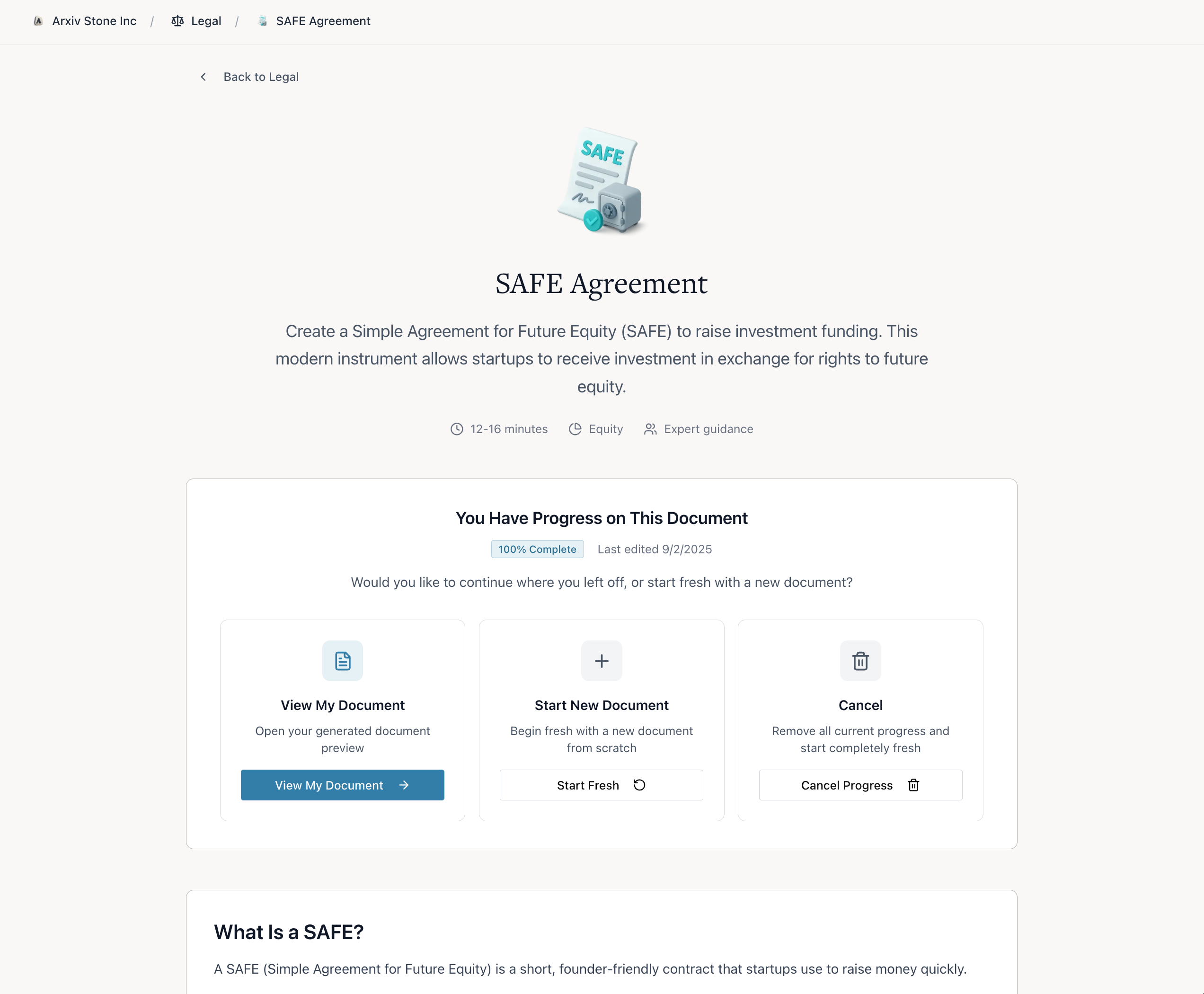 Document Overview & Guidance screenshot