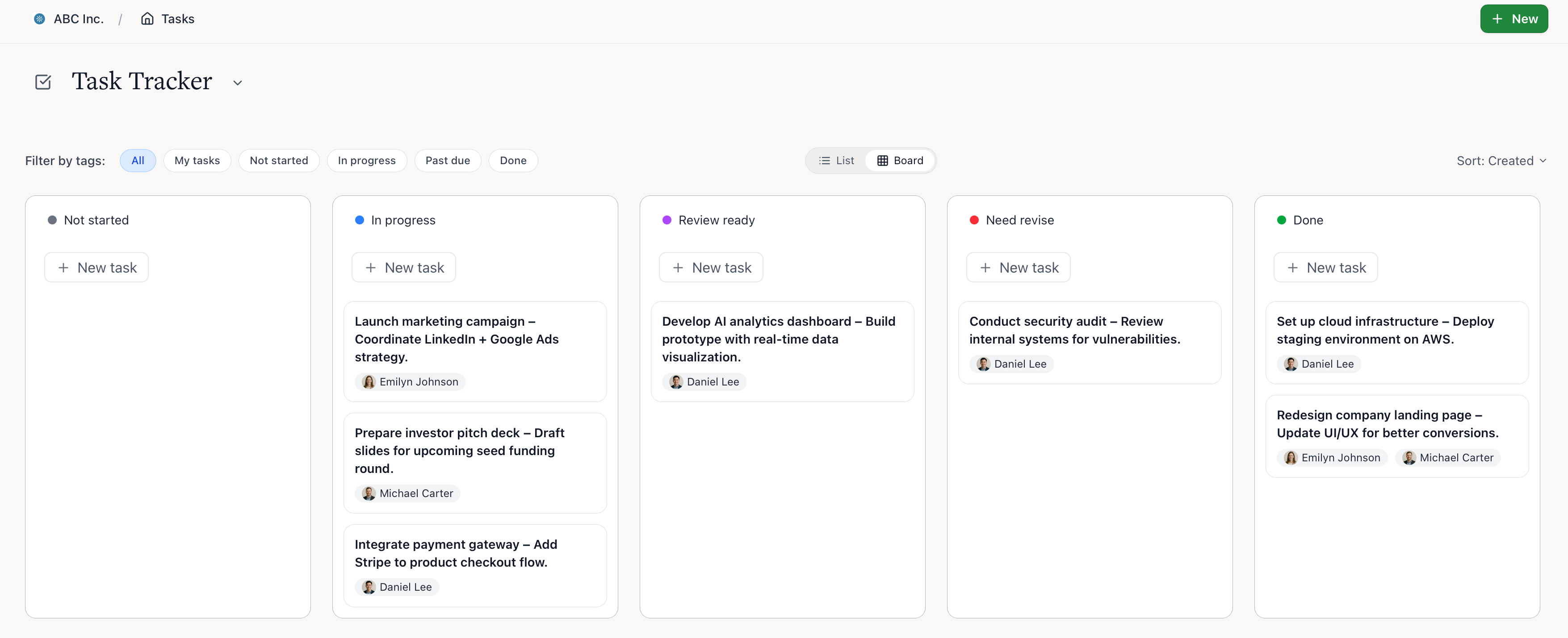 View as Kanban Board screenshot