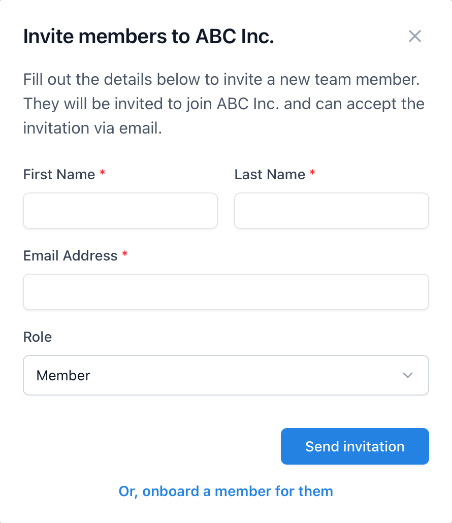 Seamless Team Invitations screenshot